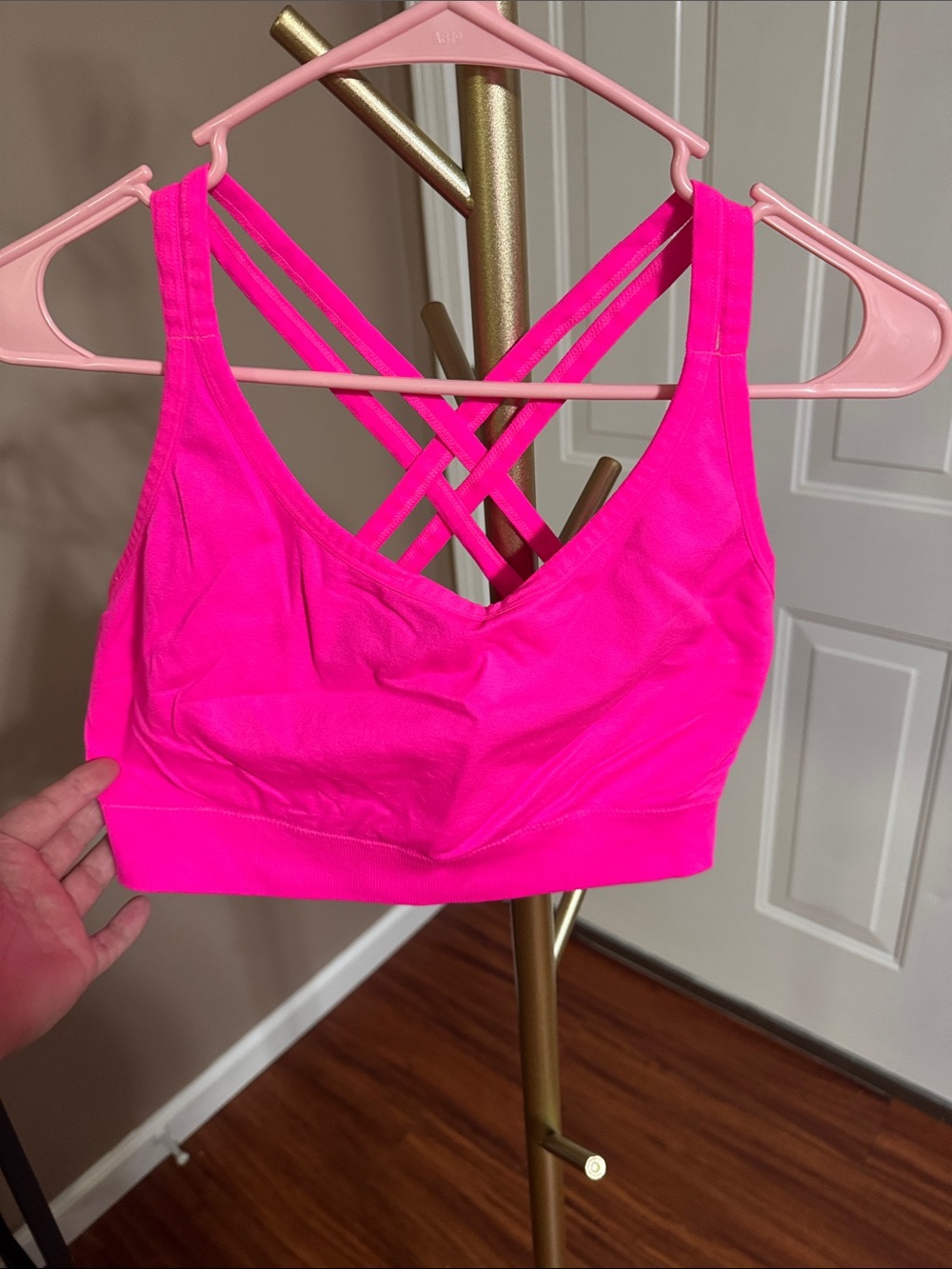 Hot Pink Crisscross Sports Bra - Women Intimates & Sleepwear